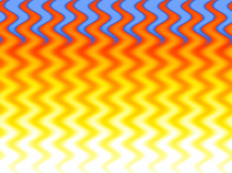 Blue, red, orange, yellow and white waves
