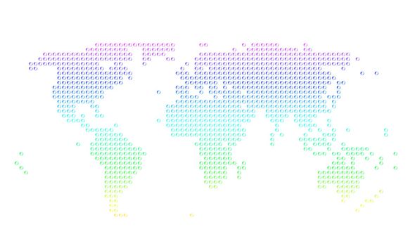 World map with bubbles