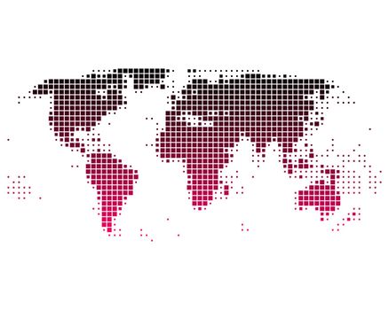 Vector world map of squares