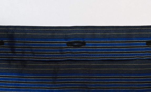 Blue Striped fabric buttonhole