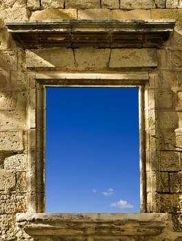 Typical features on a facade of a house in Malta 