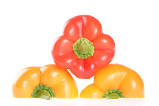 Vegetables, Bulgarian Pepper, Green, Orange, Red, Summer, Harvest, Freshness