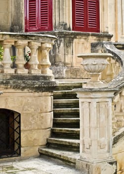 Front stairway to villa in Malta