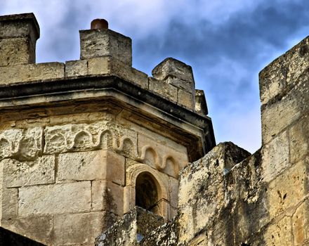 Details on a derelict castle in the Mediterranean