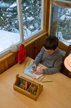 boy drawing a picture