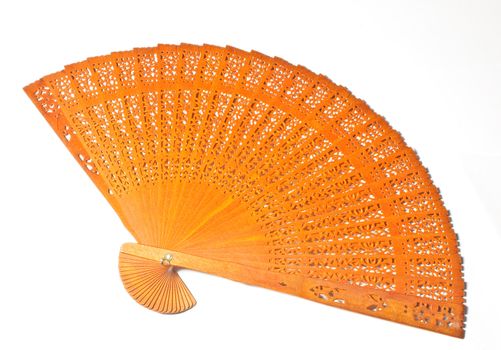 Beautiful pattern of wooden fan