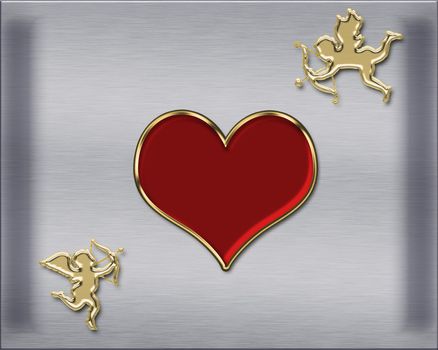 valentine's day golden cupids illustration