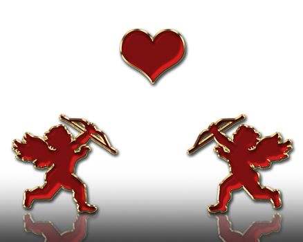 valentine's day red cupids illustration