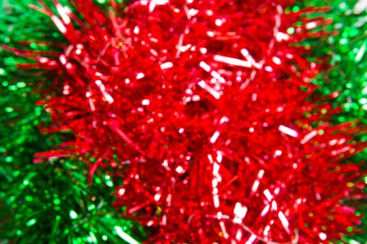 Abstract christmas background made from red an green tinsel