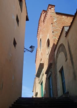 Steps and building in Tuscany Italy 