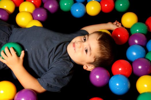 fashion session in studio with colour balls