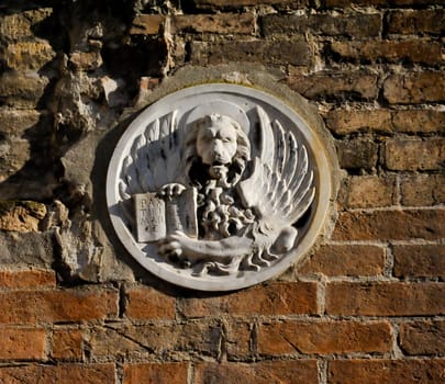 Wall sculpture in Venice Italy