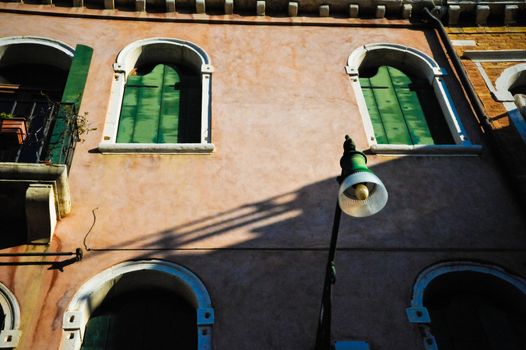 Light and shadow on a Venetian building