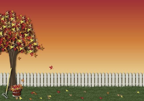 background illustration of autumn scene