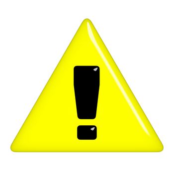 3d warning sign isolated in white