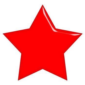 3d communist red star isolated in white