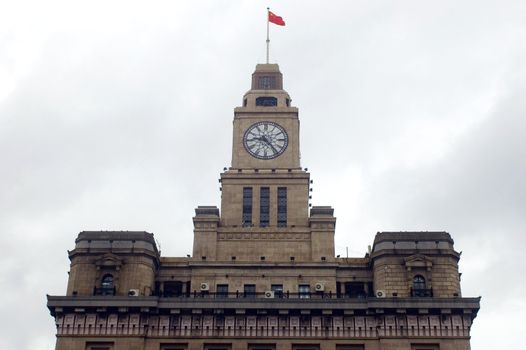 Shanghai, China. City center, Zhongshan Road with buildings in classic style.