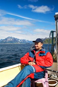 The fisherman has a rest in a break between fishing