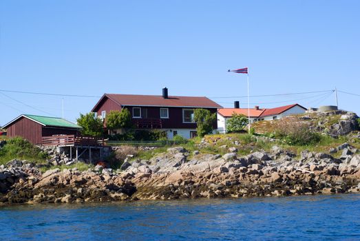 The Norwegian village Skrova on Lofoten Islands