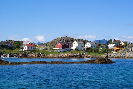 The Norwegian village Skrova on Lofoten Islands