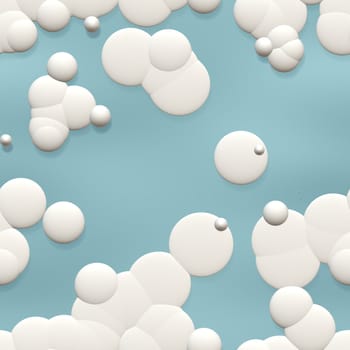 Seamless Cartoon Clouds Background in Sky Blue