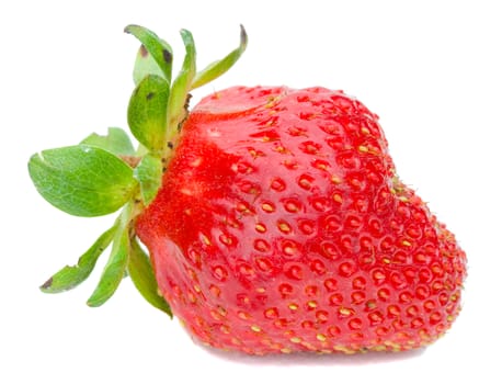 close-up of ripe strawberry, isolated on white