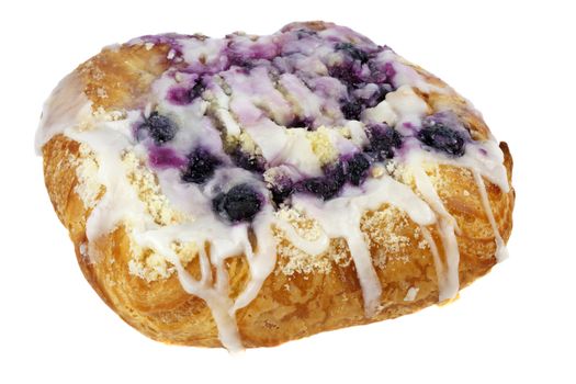 blueberry cheese danish pastry isolated on white