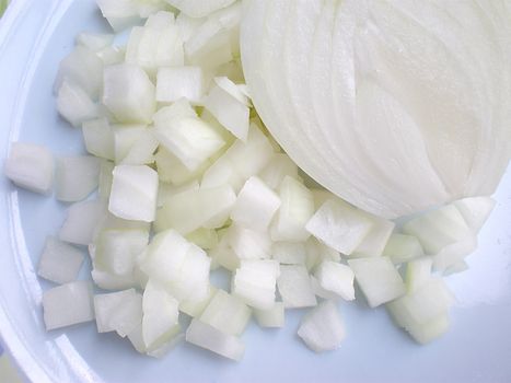 cut onion in a plate