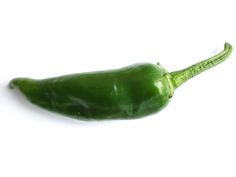 little green pepper isolated on white background