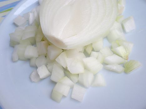 cut onion in a plate