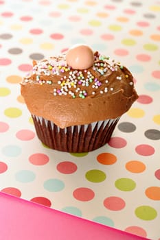 chocolate polka dot cupcake