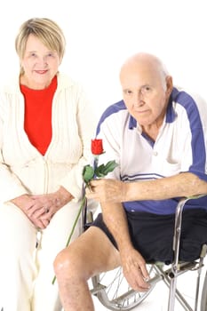 handicap happy elderly couple