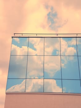 reflected sky on buildings windows