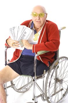 handicap man with lots of money
