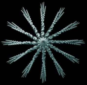 cone star on black background - 3d illustration