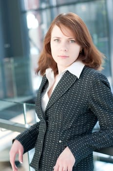 Shot of beautiful business woman in interior