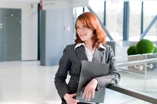 Shot of beautiful business woman in interior