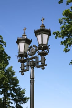 Old-time Moscow Street Lamp, Cast-iron Lighting Device