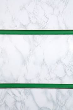 Texture, Marble Wall and Two Green Parallel Strips, Background