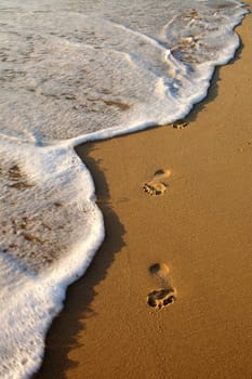 fading footprint on the beach