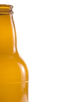 empty beer bottle on white background