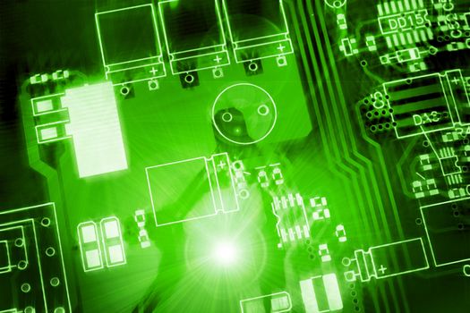 green printed-circuit board for electronic components