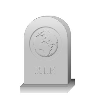 terrestrial globe tombstone illustration