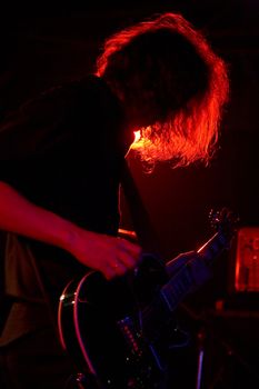 Rock-guitarist on live concert