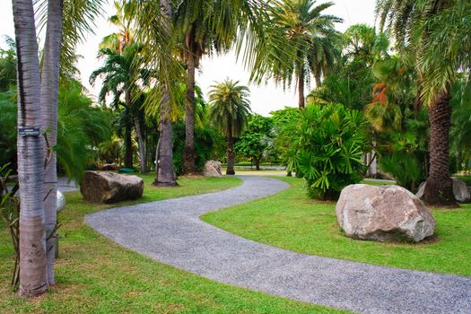 Stone way in park