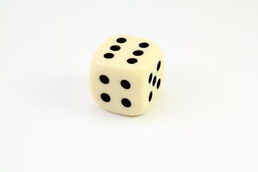 Playing dice, color ivory whit black dots
