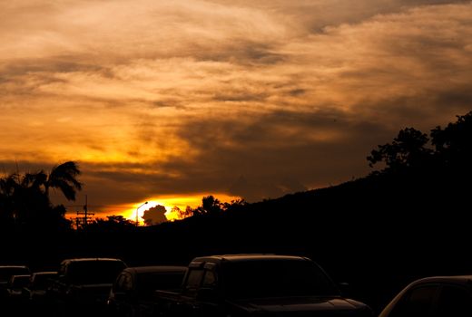 Sunset at carpark