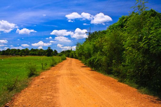 Road way in countryside