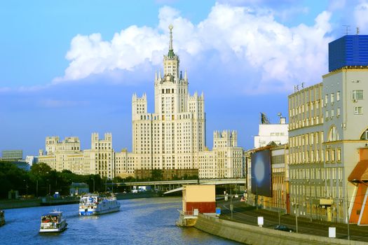 Moscow, Russia, House on Kotelinicheskaya quay, high-altitude building, skyscraper 1952