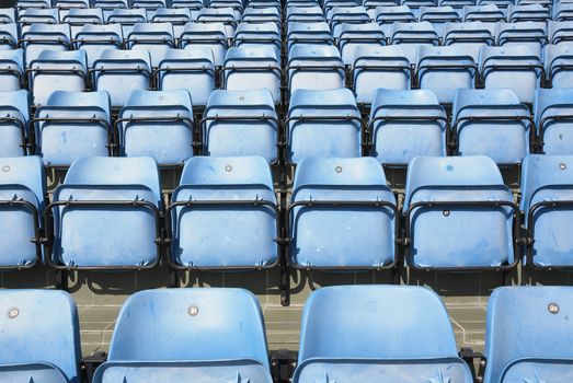 empty blue stadium seats